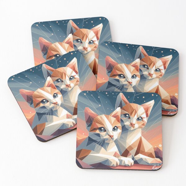Item preview, Angular Dreams: Cats in a Starry Night designed and sold by ukrayuk.