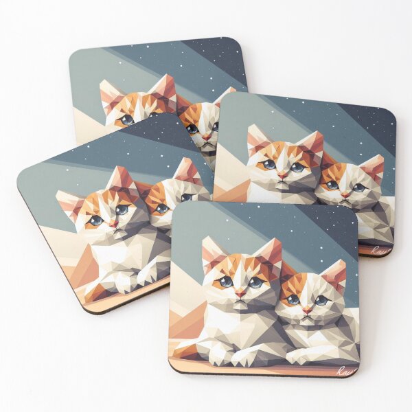 Item preview, Prismatic Companions: Geometric Cat Bond designed and sold by ukrayuk.