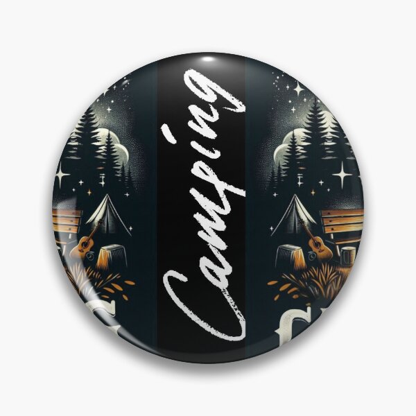 Item preview, Chic design with a camping theme on a black background. designed and sold by LoliDesignShop.