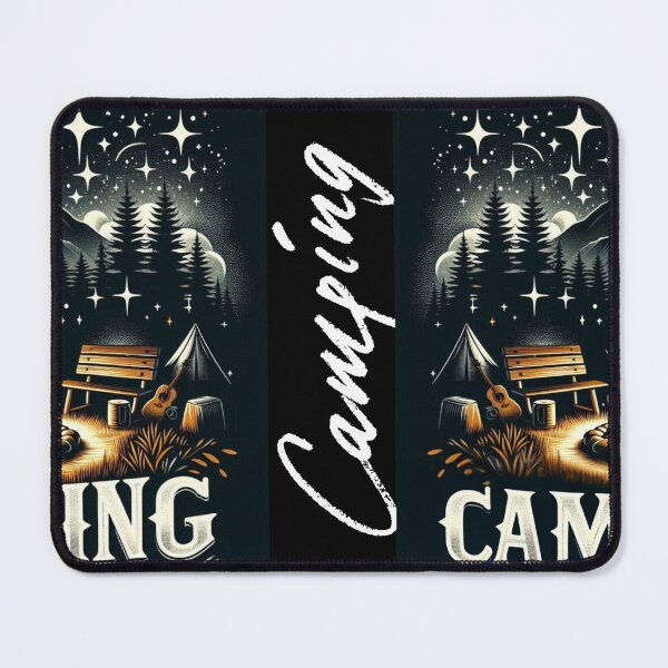 Item preview, Chic design with a camping theme on a black background. designed and sold by LoliDesignShop.