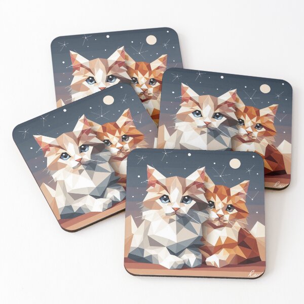 Item preview, Celestial Companions: Cats in Faceted Form designed and sold by ukrayuk.