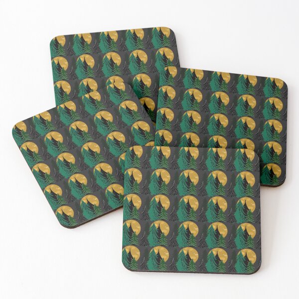 Item preview, Evergreen Trees in Moonlight, Full Moon, Forest Pattern, Slate Gray Background designed and sold by Stephanie Rowan.