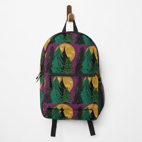 Item preview, Magenta Evergreen Trees in Moonlight, Full Moon, Forest Pattern, Dark Fuchsia Background designed and sold by Stephanie Rowan.