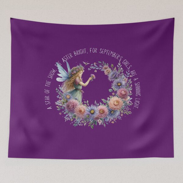 Item preview, September Birthday Girl, September Birth Flower Gifts and Meanings | September Flowers| Aster | Birthday for Girls Women| Flower Fairy designed and sold by Heritage Hive Studio.