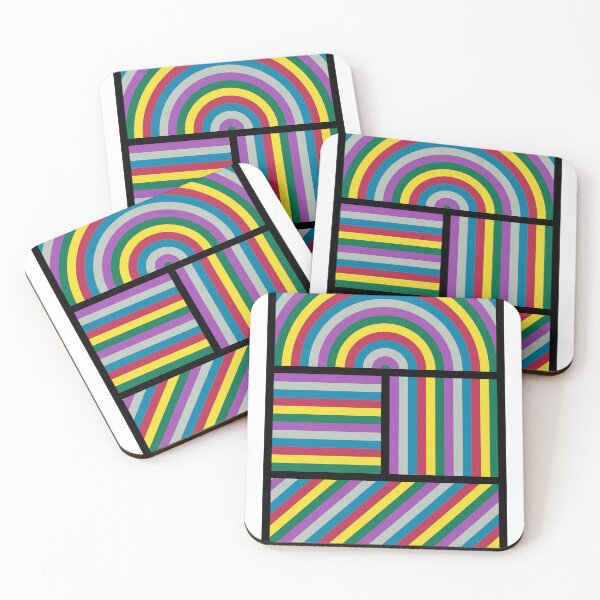 Item preview, Geometric Art Print with Color Lines and Arcs designed and sold by LATAMGallery.