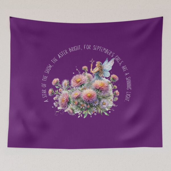 Item preview, September Birthday Girl, September Birth Flower Gifts and Meanings | September Flowers| Aster | Birthday for Girls Women| Flower Fairy designed and sold by Heritage Hive Studio.