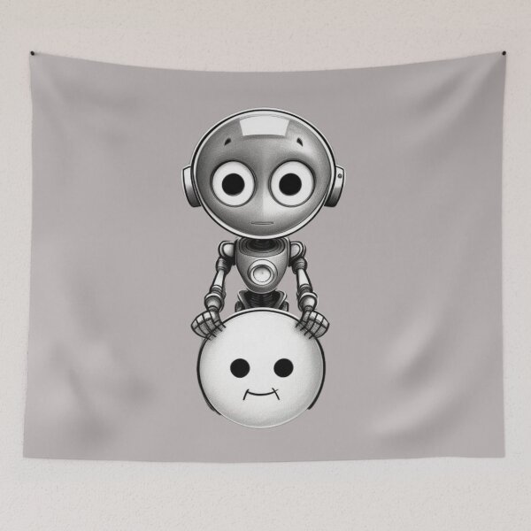 Item preview, Grumpy Bot and Smiley Face designed and sold by PrintMeOnYou.