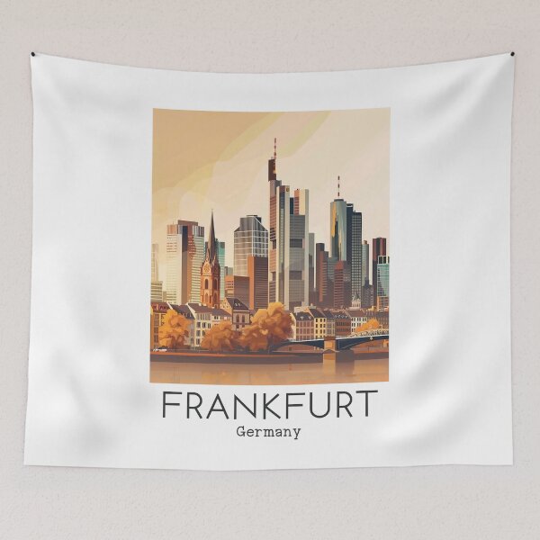 Item preview, A Vintage Travel Illustration of Frankfurt - Germany  designed and sold by GoodOldVintage.