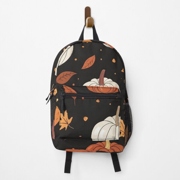 Item preview, Black Pumpkin and Leaf Tiled Pattern designed and sold by dcrc.