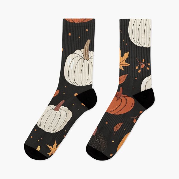 Item preview, Black Pumpkin and Leaf Tiled Pattern designed and sold by dcrc.
