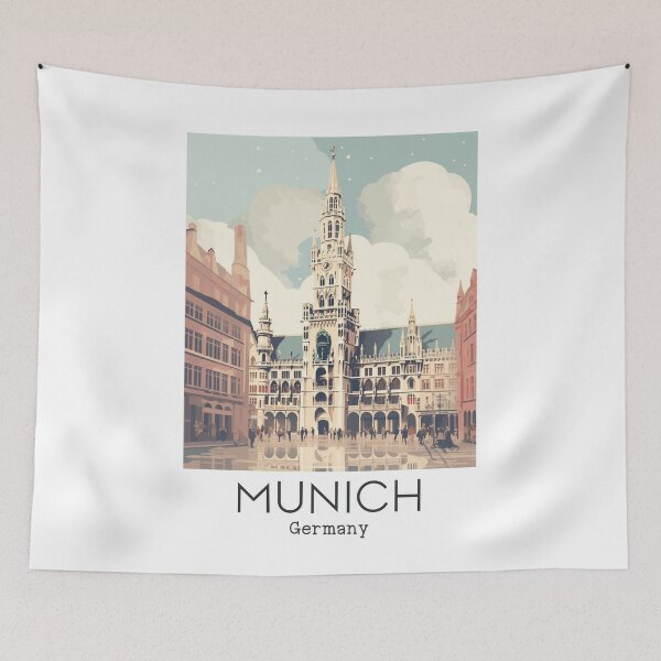 Item preview, A Vintage Travel Illustration of Munich - Germany  designed and sold by GoodOldVintage.