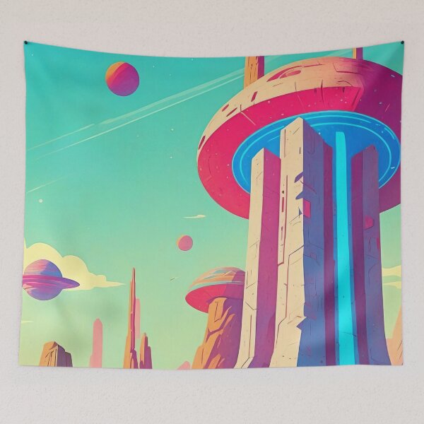 Item preview, Journey to the Floating Towers of an Alien World designed and sold by ArtComixHaven.