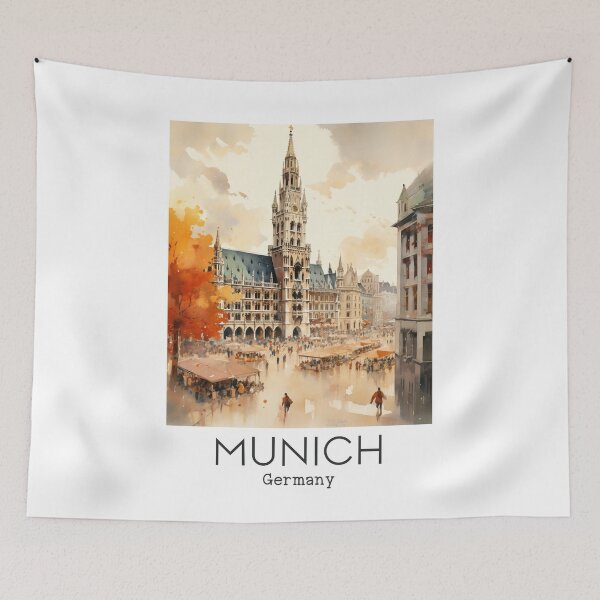 Item preview, A Vintage Travel Illustration of Munich - Germany  designed and sold by GoodOldVintage.