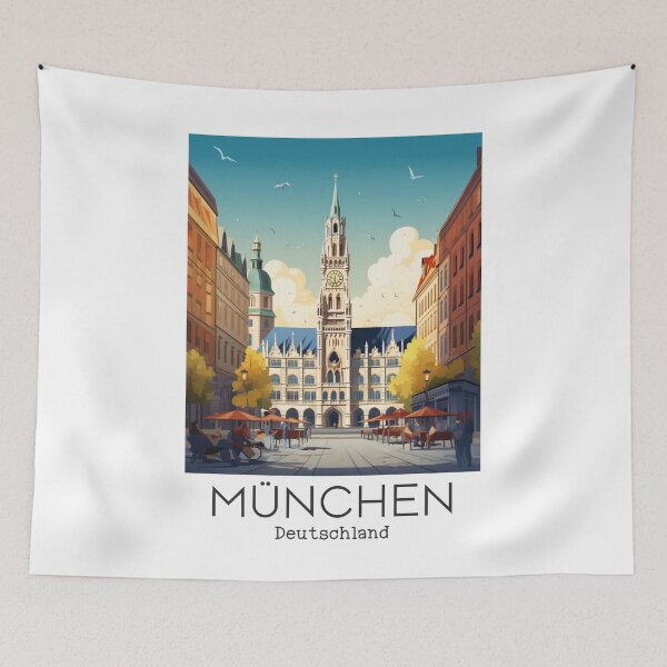 Item preview, A Vintage Travel Illustration of München - Deutschland designed and sold by GoodOldVintage.