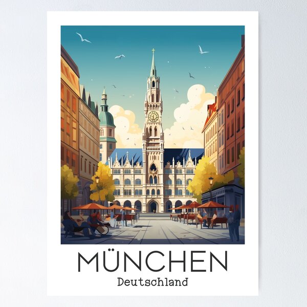 Item preview, A Vintage Travel Illustration of München - Deutschland designed and sold by GoodOldVintage.