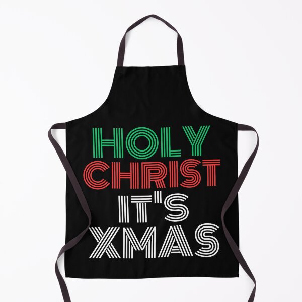 Item preview, "Holy Christ It's Xmas" Modern Green Red White Stylish Minimalist Christmas Typography designed and sold by AlphaBetulia.