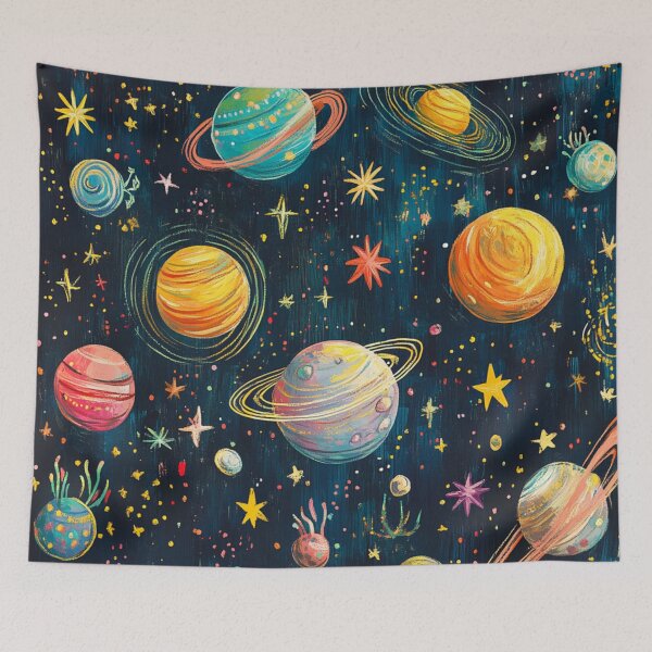 Item preview, Space Adventure Galaxy Planets Pattern  designed and sold by GrinGalore.