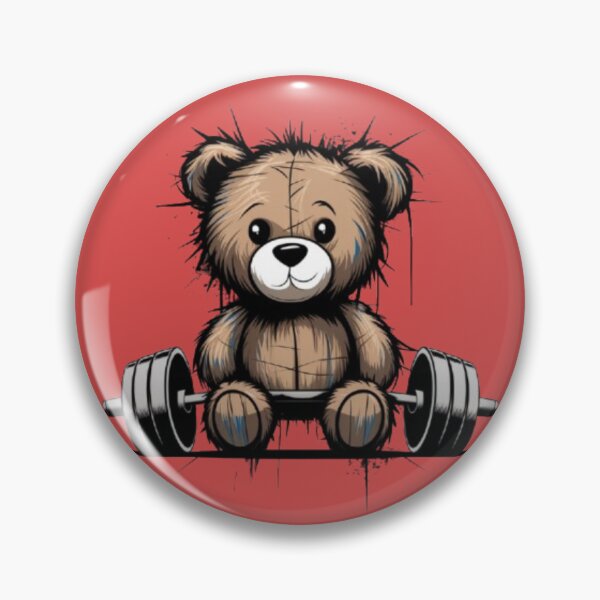Item preview, a plush teddy bear on a barbell designed and sold by 123ks.