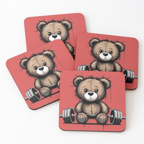 Item preview, a plush teddy bear on a barbell designed and sold by 123ks.