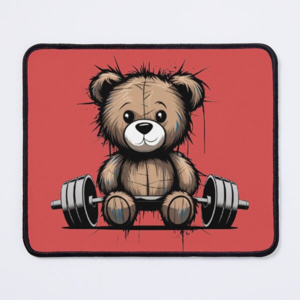 Item preview, a plush teddy bear on a barbell designed and sold by 123ks.