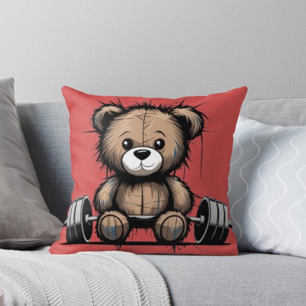 Item preview, a plush teddy bear on a barbell designed and sold by 123ks.