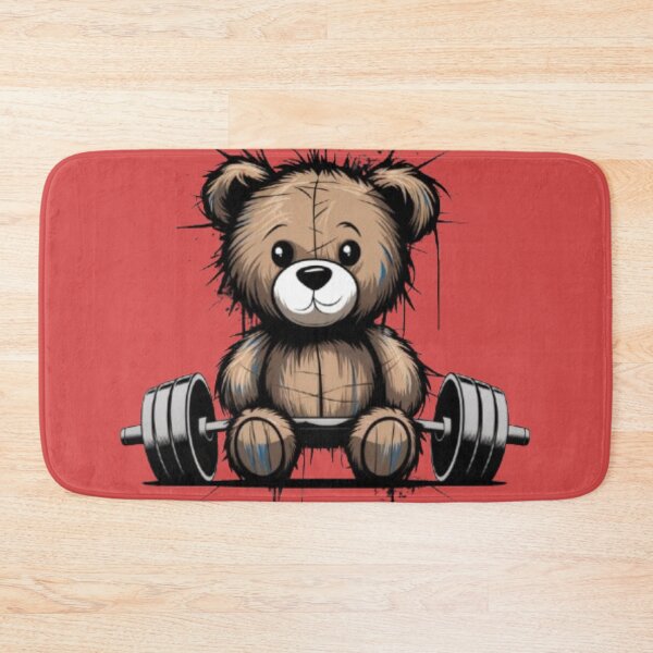 Item preview, a plush teddy bear on a barbell designed and sold by 123ks.