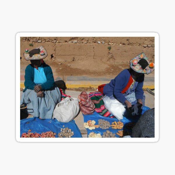 Item preview, Local Sellers - Bolivia Market - Lake Titicaca - Peru And Bolivia Border - South America designed and sold by exploramum.