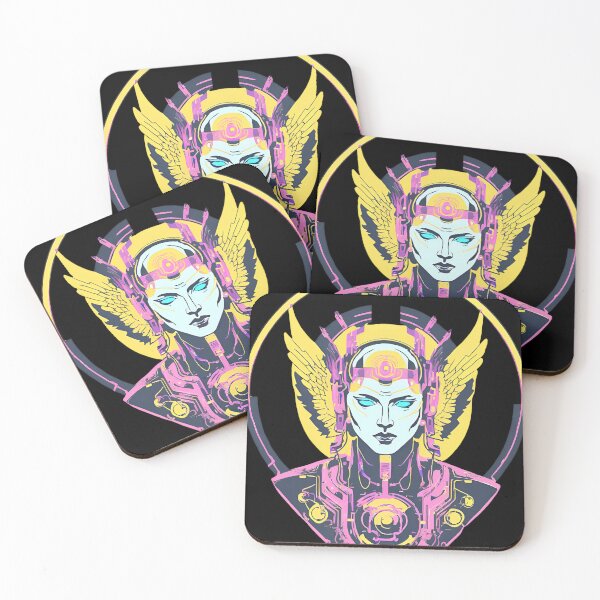 Item preview, Neon-Glowing Cyberpunk Angel T-Shirt - Futuristic Hip God with Electric Halo Art D31 designed and sold by pixelandcrafted.