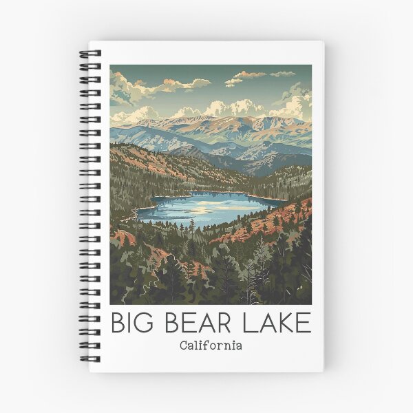 Item preview, A Vintage Travel Illustration of Big Bear Lake - California - US  designed and sold by GoodOldVintage.