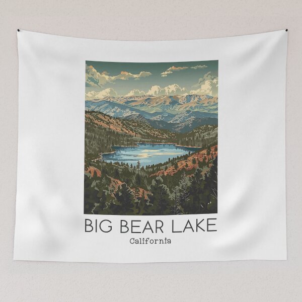 Item preview, A Vintage Travel Illustration of Big Bear Lake - California - US  designed and sold by GoodOldVintage.