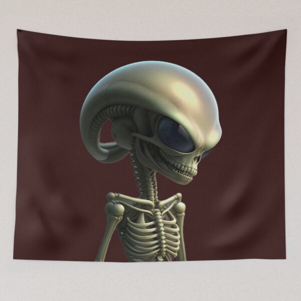 Item preview, Zog, the galaxy’s most stylish green alien skeleton designed and sold by PrintMeOnYou.