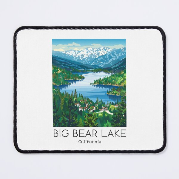 Item preview, A Vintage Travel Illustration of Big Bear Lake - California - US designed and sold by GoodOldVintage.