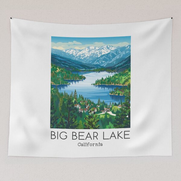 Item preview, A Vintage Travel Illustration of Big Bear Lake - California - US  designed and sold by GoodOldVintage.