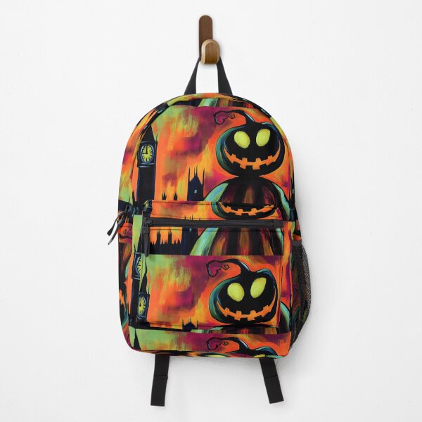 Item preview, Menacing Halloween Art with Glowing Jack o Lantern and Big Ben - Fiery Background AI Generated designed and sold by OlfactoART Studio.