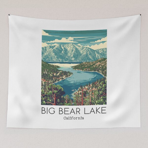 Item preview, A Vintage Travel Illustration of Big Bear Lake - California - US  designed and sold by GoodOldVintage.
