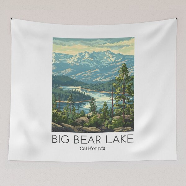 Item preview, A Vintage Travel Illustration of Big Bear Lake - California - US  designed and sold by GoodOldVintage.