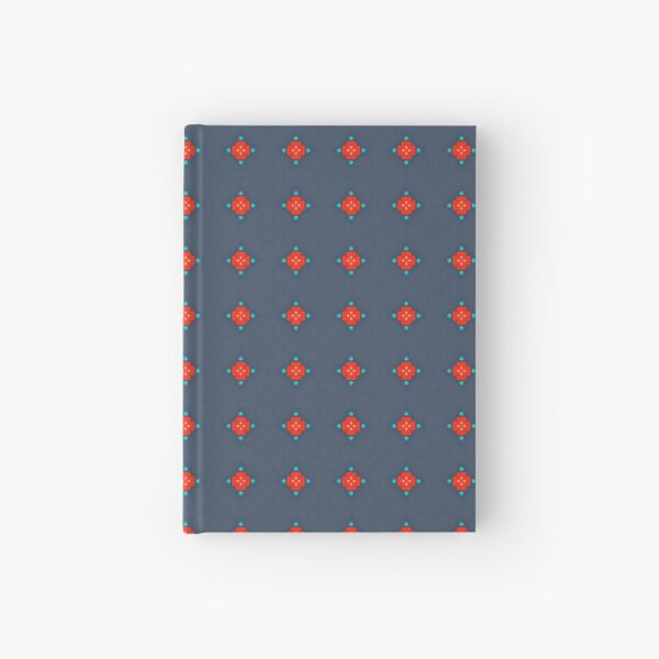 Vista previa del artículo con la obra «Flores rojas primaverales patrón azul simple», diseñado y vendido por ewajasinska.