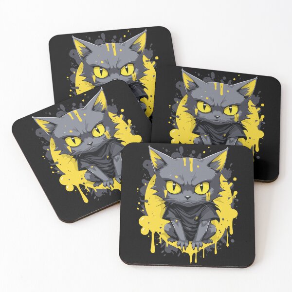 Item preview, a cat with yellow eyes designed and sold by grazianshop.