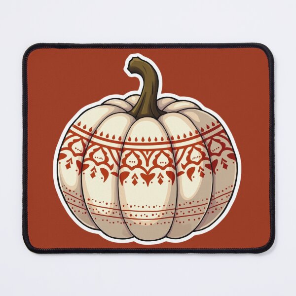 Item preview, White Pumpkin with Boho Pattern designed and sold by ArtfullyRooted.