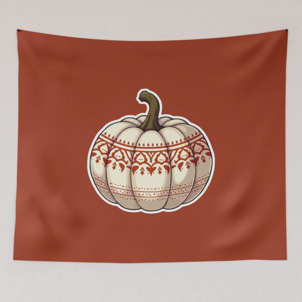 Item preview, White Pumpkin with Boho Pattern designed and sold by ArtfullyRooted.