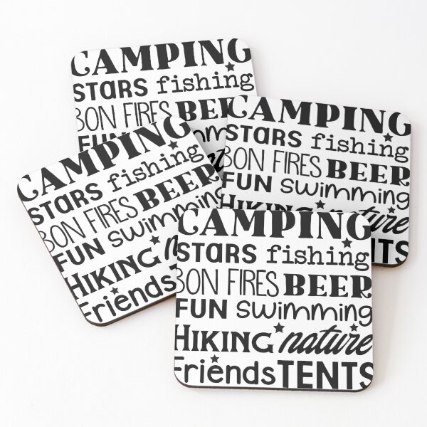 Item preview, "Camping, Stars, Fishing, Bonfires, Beer, Fun" Design designed and sold by Dream World Images.