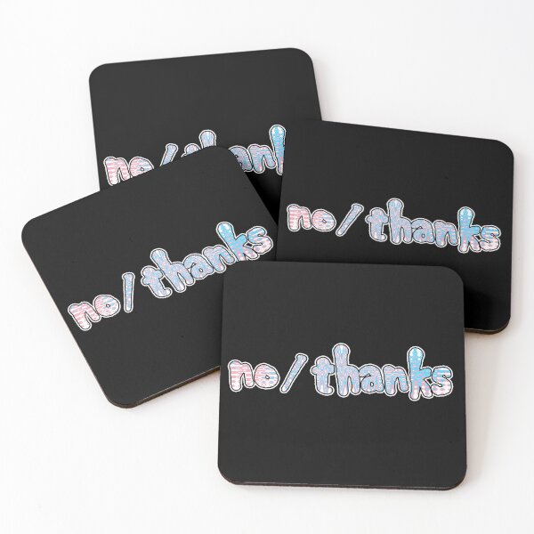 Item preview, PRONOUNS: NO/THANKS TRANSGENDER FLAG COLORS designed and sold by Qweird Artistry.