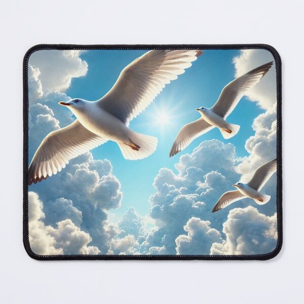 Item preview, Seagulls Soaring in the Clouds designed and sold by Suzana Djordjevic.