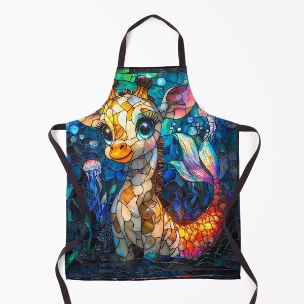 Item preview, Majestic Giraffe Mermaid in Stained Glass Style Fantasy designed and sold by Matt's Artificial Nature.