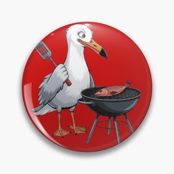 Item preview, seagull making barbeque fish designed and sold by 123ks.