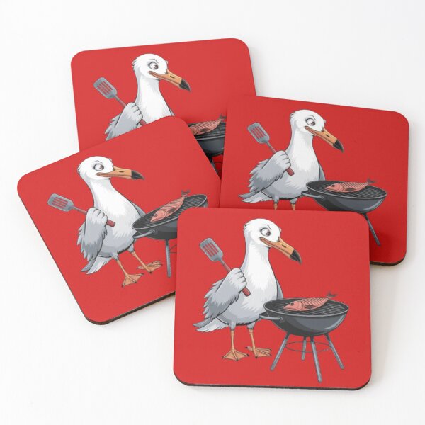 Item preview, seagull making barbeque fish designed and sold by 123ks.
