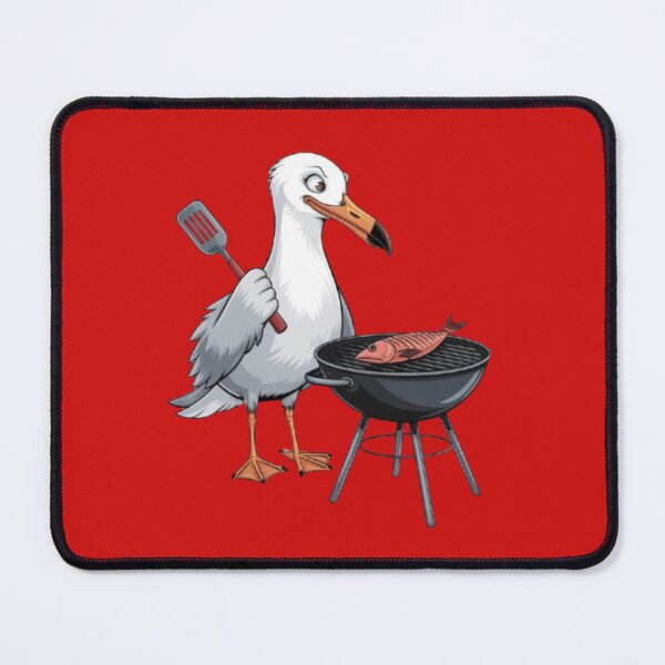 Item preview, seagull making barbeque fish designed and sold by 123ks.