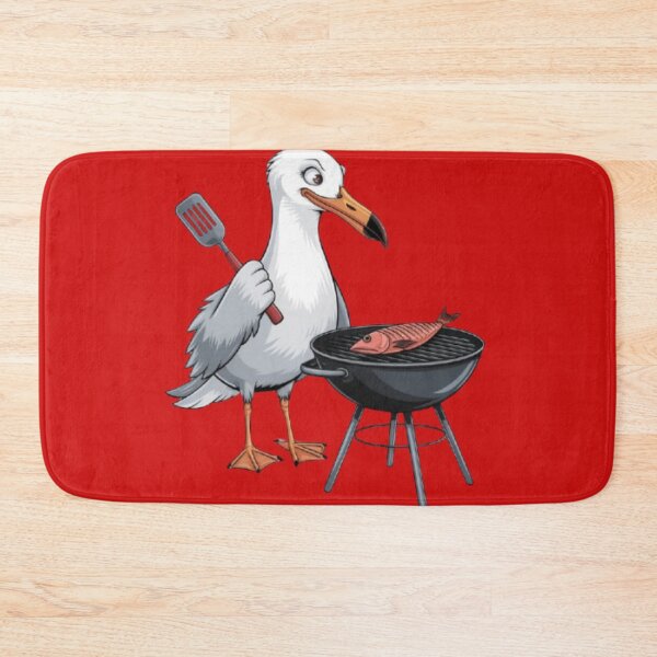 Item preview, seagull making barbeque fish designed and sold by 123ks.