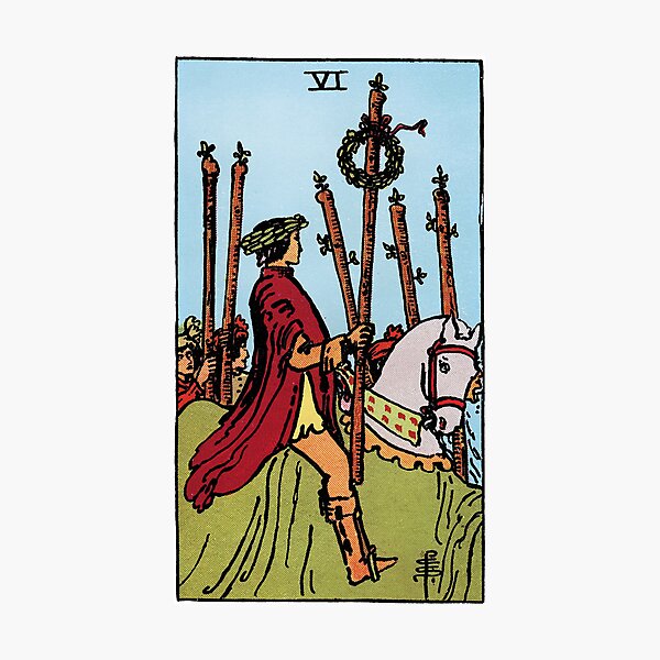 Item preview, Six of Wands Tarot Card designed and sold by BikeVoucherJr.
