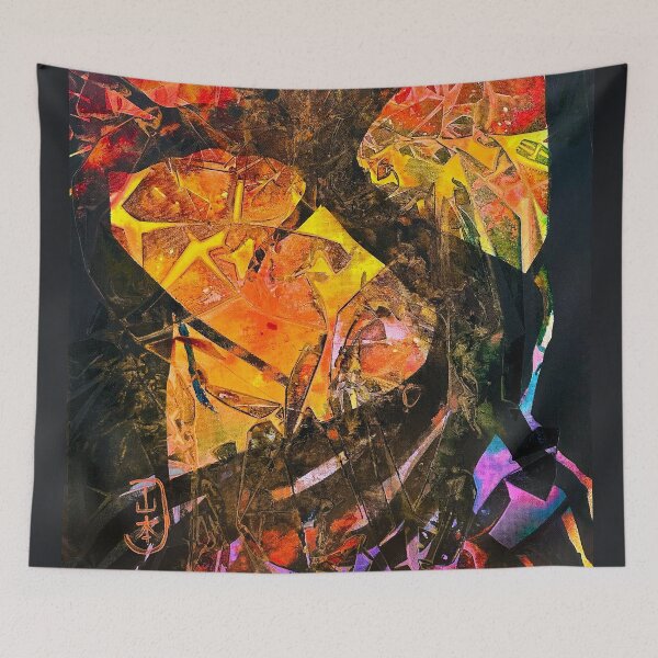 Item preview, Rainbow Kimono Art with Tree, Experimental Acrylic Painting, Abstract Japanese Artwork, Nature-Inspired Abstract Expressionism, Unique Japanese Gifts designed and sold by Windwalker Dreams Art.